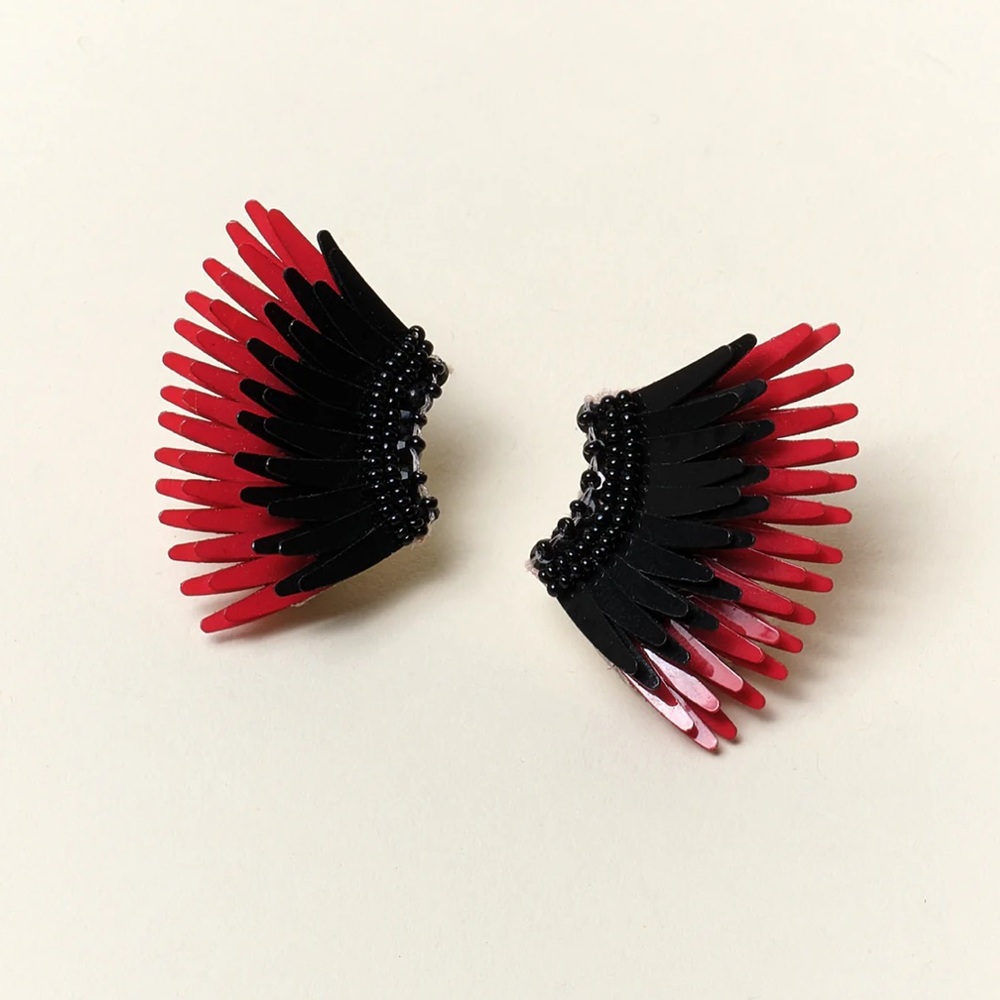 Mignonne Gavigan Mini Madeline Earrings Black Crimson